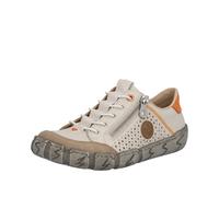 Slip-On Sneaker RIEKER, Damen, Gr. 40, beige, Leder, Lederimitat, Schuhe Sneaker, mit Sohle im Used-Look, Freizeitschuh, Halbschuh, Schlupfschuh (26379140-40) beige