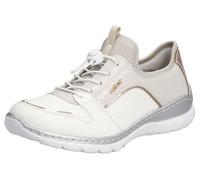 Slip-On Sneaker RIEKER, Damen, Gr. 40, beige (sanftes weiß, creme), Lederimitat, Textil, metallic, Schuhe Sneaker, Slipper, Schlupfschuh, Freizeitschuh mit Gummizug und Elastikeinstieg (90246901-40) s