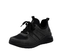 Slip-On Sneaker RIEKER, Damen, Gr. 42, anthrazit, schwarz, Lederimitat, Textil, Schuhe Slip-On Sneaker, Schlupfschuh, Halbschuh, Freizeitsneaker, weiche MemoSoft-Innensohle (95094703-42)