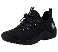 Slip-On Sneaker RIEKER, Damen, Gr. 43, schwarz, Synthetik, Textil, Schuhe Slip-On Sneaker, Outdoor Schuh, Schlupfschuh, Slipper mit praktischem Schnellverschluss, Topseller (31952006-43)