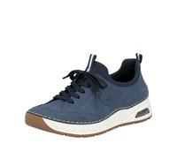 Slip-On Sneaker RIEKER, Herren, Gr. 37, jeansblau, Lederimitat, Schuhe, Schlupfschuh, Freizeitsneaker, Halbschuh mit elastischem Einstieg (76472104-37) jeansblau