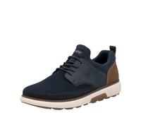 Slip-On Sneaker RIEKER, Herren, Gr. 40, blau (dunkelblau, cognac), Lederimitat, Textil, unifarben mit Farbeinsatz, Schuhe Slip-On Sneaker, Freizeitschuh, Halbschuh, Slipper mit MemoCup-Ausstattung (15