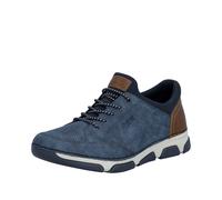 Slip-On Sneaker RIEKER, Herren, Gr. 40, navy, cognac, Lederimitat, Textil, unifarben mit Farbeinsatz, Schuhe, Slipper, Schlupfschuh, Halbschuh, Freizeitsneaker mit Gummizug (83250366-40) navy, cognac