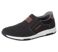 Slip-On Sneaker RIEKER, Herren, Gr. 40, schwarz, Lederimitat, Textil, Schuhe, Casual Slipper, Freizeitschuh, Schlupfschuh mit Kontrastnaht (82929109-40) schwarz