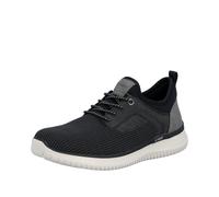 Slip-On Sneaker RIEKER, Herren, Gr. 40, schwarz (schwarz, grau), Lederimitat, Textil, Schuhe, Slipper, Halbschuh, Freizeitschuh, Sneaker zum Schlupfen (82915014-40) schwarz, grau