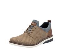 Slip-On Sneaker RIEKER, Herren, Gr. 41, beige (taupe, cognac, jeansblau), Lederimitat, Textil, mehrfarbig, Schuhe, Schlupfschuh, Halbschuh, Freizeitschuh mit Prägung (12938912-41) taupe, cognac, jeans