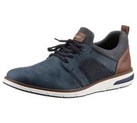Slip-On Sneaker RIEKER, Herren, Gr. 41, blau (jeansblau, grau, cognac), Lederimitat, Textil, Schuhe, Slipper, Freizeitschuh, Halbschuh mit modischer Laufsohle (55114515-41) jeansblau, grau, cognac