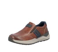 Slip-On Sneaker RIEKER, Herren, Gr. 41, braun, Glattleder, Schuhe, Schlüpfschuh, Slipper, Halbschuh, Freizeitschuh mit Kontrastbesatz (65091247-41) braun