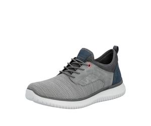Slip-On Sneaker RIEKER, Herren, Gr. 41, grau (grau, jeansblau), Lederimitat, Textil, Schuhe, Slipper, Halbschuh, Freizeitschuh, Sneaker zum Schlupfen (19462001-41) grau, jeansblau