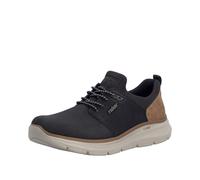 Slip-On Sneaker RIEKER, Herren, Gr. 41, schwarz, braun, Lederimitat, Textil, Schuhe, Schlupfschuh, Halbschuh, Freizeitsneaker mit Gummizug (98475907-41) schwarz, braun