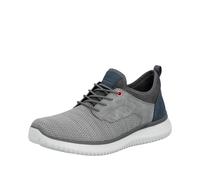 Slip-On Sneaker RIEKER, Herren, Gr. 42, grau (grau, jeansblau), Lederimitat, Textil, Schuhe, Slipper, Halbschuh, Freizeitschuh, Sneaker zum Schlupfen (19462001-42) grau, jeansblau