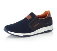 Slip-On Sneaker RIEKER, Herren, Gr. 43, blau, Lederimitat, Textil, Schuhe, Casual Slipper, Freizeitschuh, Schlupfschuh mit Kontrastnaht (13024825-43) blau