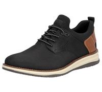 Slip-On Sneaker RIEKER, Herren, Gr. 43, braun (schwarz, braun), Lederimitat, Textil, unifarben mit Farbeinsatz, Schuhe, Halbschuh, Freizeitschuh, Schlupfschuh mit Gummizug (13054632-43) schwarz, braun