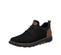 Slip-On Sneaker RIEKER, Herren, Gr. 43, schwarz (schwarz, hellbraun), Textil, Veloursleder, unifarben mit Farbeinsatz, Schuhe, Halbschuh, Schlupfschuh, Freizeitschuh, Elastik-Einstieg, schmale Form (8