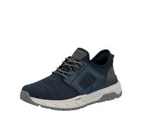 Slip-On Sneaker RIEKER, Herren, Gr. 45, blau (dunkelblau, grau), Lederimitat, Textil, Schuhe, Slipper, Schlupfschuh, Halbschuh, Freizeitsneaker mit Gummizug (51674257-45) dunkelblau, grau