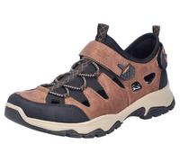 Slip-On Sneaker RIEKER, Herren, Gr. 45, braun (braun, schwarz), Lederimitat, Textil, Schuhe, Schlupfschuh, Trekkingschuh, Outdoorschuh mit luftigen Lochungen (35354234-45) braun, schwarz