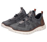 Slip-On Sneaker RIEKER, Herren, Gr. 45, grau, braun, Textil, Schuhe, Slipper, Outdoorschuh, Trekkingschuh zum Schlupfen (65575742-45) grau, braun