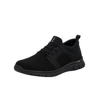 Slip-On Sneaker RIEKER, Herren, Gr. 45, schwarz uni, Lederimitat, Textil, Schuhe, Schlupfschuh, Halbschuh, Freizeitschuh mit Gummizug, zum Schlupfen (95376266-45) schwarz uni