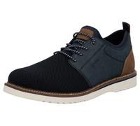 Slip-On Sneaker RIEKER, Herren, Gr. 46, bunt (nachtblau, braun), Lederimitat, Textil, Schuhe, Slipper, Schlupfschuh, Freizeitschuh mit praktischer Anziehlasche (91106458-46) nachtblau, braun