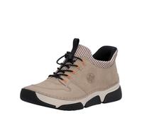 Slip-On Sneaker RIEKER "Ready2GO", Damen, Gr. 37, Textil, grau (beige), Lederimitat, Schuhe, Freizeitsneaker, Halbschuh, Schlupfschuh mit Schnellverschluss, Topseller (26629248-37) beige