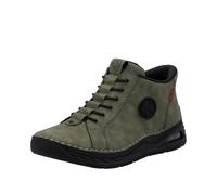 Slip-On Sneaker RIEKER "Ready2GO", Damen, Gr. 39, khaki, Nubuklederimitat, Schuhe, High Top Sneaker, Boots, Stiefelette mit verstärkter Fersenkappe (96992115-39) khaki