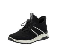 Slip-On Sneaker RIEKER "Ready2GO", Damen, Gr. 41, schwarz, Nubuklederimitat, Textil, Schuhe, Schlupfschuh, Halbschuh, Freizeitsneaker mit MemoSoft-Innensohle (14099952-41) schwarz
