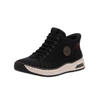 Slip-On Sneaker RIEKER "Ready2GO", Damen, Gr. 42, schwarz, Lederimitat, Schuhe, High Top Sneaker, Boots, Stiefelette mit verstärkter Fersenkappe (98504814-42) schwarz