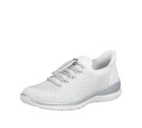 Slip-On Sneaker RIEKER "Ready2GO", Damen, Gr. 42, weiß, silberfarben, Lederimitat, Textil, Schuhe Slip-On Sneaker, Slipper, Barfußschuh, Halbschuh mit Schnellverschluss (17188210-42)