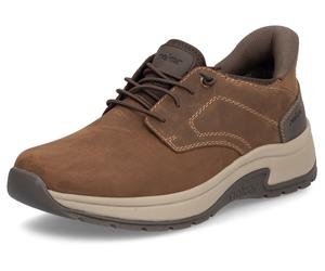 Slip-On Sneaker RIEKER "Ready2GO", Herren, Gr. 42, braun, Leder, Textil, Schuhe, Halbschuh, Schlupfschuh, Outdoorschuh, herausnehmbare Soft-Einlage (77560545-42) braun