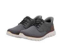 Slip-On Sneaker RIEKER "Ready2GO", Herren, Gr. 42, grau (grau, braun), Lederimitat, Textil, sportlich, Schuhe, Schlupfschuh, Halbschuh, Freizeitsneaker mit Gummizug (42585261-42) grau, braun