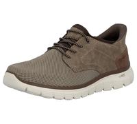 Slip-On Sneaker RIEKER "Ready2GO", Herren, Gr. 43, beige (beige, braun), Lederimitat, Textil, Schuhe, Schlupfschuh, Halbschuh, Freizeitsneaker mit Gummizug (28141644-43) beige, braun