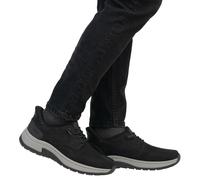 Slip-On Sneaker RIEKER "Ready2GO", Herren, Gr. 44, schwarz, Nubukleder, Textil, Schuhe, Halbschuh, Schlupfschuh, Outdoorschuh, herausnehmbare Soft-Einlage (73378501-44) schwarz