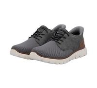 Slip-On Sneaker RIEKER "Ready2GO", Herren, Gr. 47, grau (grau, braun), Lederimitat, Textil, sportlich, Schuhe, Schlupfschuh, Halbschuh, Freizeitsneaker mit Gummizug (42585261-47) grau, braun