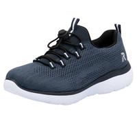 Slip-On Sneaker RIEKER SPORT, Damen, Gr. 36, blau (nachtblau), Textil, unifarben, Schuhe Slip-On Sneaker, Schlupfschuh, Halbschuh, Freizeitsneaker mit MemoSoft-Ausstattung (52712908-36)