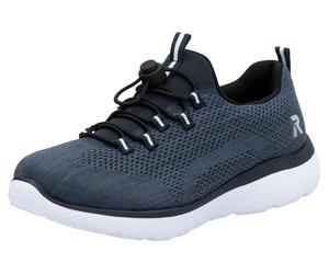 Slip-On Sneaker RIEKER SPORT, Damen, Gr. 37, blau (nachtblau), Textil, unifarben, Schuhe Slip-On Sneaker, Schlupfschuh, Halbschuh, Freizeitsneaker mit MemoSoft-Ausstattung, Topseller (52712908-37)