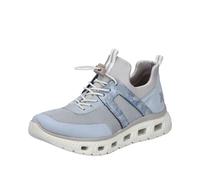 Slip-On Sneaker RIEKER SPORT, Damen, Gr. 37, hellblau, beige, Lederimitat, Textil, Schuhe Slip-On Sneaker, Sportschuh, Halbschuh, Freizeitschuh in veganer Verarbeitung (43152459-37)