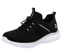 Slip-On Sneaker RIEKER SPORT, Damen, Gr. 42, schwarz, Lederimitat, Textil, unifarben, Schuhe Sneaker, Schlupfschuh, Halbschuh, Freizeitsneaker mit Anziehlaschen (70654123-42) schwarz