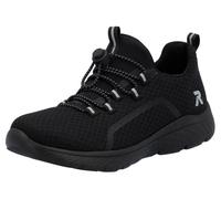 Slip-On Sneaker RIEKER SPORT, Damen, Gr. 42, schwarz, Textil, Schuhe Slip-On Sneaker, Trekking Schuh, Freizeitschuh, Slipper mit einfachem Schnellverschluss, Topseller (19443651-42)