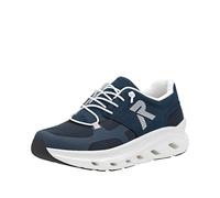 Slip-On Sneaker RIEKER SPORT, Herren, Gr. 42, blau (dunkelblau), Mesh, Nubuklederimitat, Schuhe, Freizeitsneaker, Halbschuh, Schlupfschuh mit gepolstertem Schaftrand (81680514-42) dunkelblau