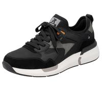 Slip-On Sneaker RIEKER SPORT, Herren, Gr. 43, schwarz (schwarz, grau), Lederimitat, Textil, Schuhe, Freizeitschuh, Halbschuh, Schlupfschuh mit elastischem Einstieg (79827711-43) schwarz, grau