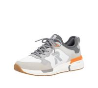 Slip-On Sneaker RIEKER SPORT, Herren, Gr. 46, grau (grau, sanftes weiß), Leder, Textil, Schuhe, Schlupfschuh, Sportschuh, Freizeitsneaker mit Memory-Foam Innensohle (48995456-46) grau, sanftes weiß