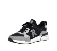 Slip-On Sneaker RIEKER SPORT, Herren, Gr. 46, schwarz, grau, Leder, Textil, Schuhe Slip-On Sneaker, Schlupfschuh, Sportschuh, Freizeitsneaker mit Memory-Foam Innensohle (27583456-46)