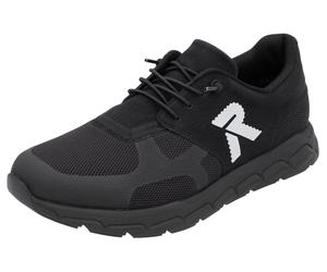 Slip-On Sneaker RIEKER SPORT "Preston", Herren, Gr. 42, Textil, schwarz, Nubuklederimitat, Textil, Schuhe, Running-Sneaker aus der neuen Christoph Kramer Kollektion (65493259-42) schwarz