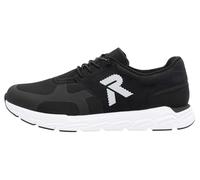 Slip-On Sneaker RIEKER SPORT "Preston", Herren, Gr. 46, schwarz (schwarz laufsohle weiß), Nubuklederimitat, Textil, Schuhe, Running-Sneaker aus der neuen Christoph Kramer Kollektion (12882755-46) schw