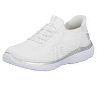 Slip-On Sneaker RIEKER SPORT "Ready2GO", Damen, Gr. 36, weiß, Lederimitat, Textil, Schuhe Slip-On Sneaker, Halbschuh, Freizeitschuh, Slipper mit MemoSoft-Innensohle, Topseller (90075655-36)