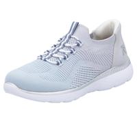 Slip-On Sneaker RIEKER SPORT "Ready2GO", Damen, Gr. 40, blau (hellblau), Lederimitat, Textil, Schuhe Slip-On Sneaker, Halbschuh, Freizeitschuh, Slipper mit MemoSoft-Innensohle, Topseller (17690763-40)