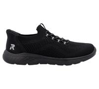 Slip-On Sneaker RIEKER SPORT "Ready2GO", Damen, Gr. 42, schwarz, Lederimitat, Textil, Schuhe Slip-On Sneaker, Halbschuh, Freizeitschuh, Slipper mit MemoSoft-Innensohle, Topseller (73406937-42)