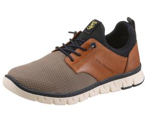 Slip-On Sneaker SALAMANDER, Herren, Gr. 42, beige, cognac, Leder, Textil, Mesh, Schuhe, Schlupfschuh, Slipper, Freizeitsneaker mit Mesh-Einsatz (36214648-42) beige, cognac