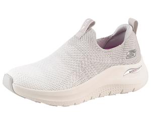 Slip-On Sneaker SKECHERS "ARCH FIT 2.0", Damen, Gr. 35, weiß (hellgrau, weiß), Textil, meliert, Schuhe, Slipper, Freizeitschuh mit Arch-Fit Funktion, Topseller (52841260-35) hellgrau, weiß