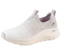 Slip-On Sneaker SKECHERS "ARCH FIT 2.0", Damen, Gr. 38, weiß (hellgrau, weiß), Textil, meliert, Schuhe Slip-On Sneaker, Slipper, Freizeitschuh mit Arch-Fit Funktion (52841260-38)